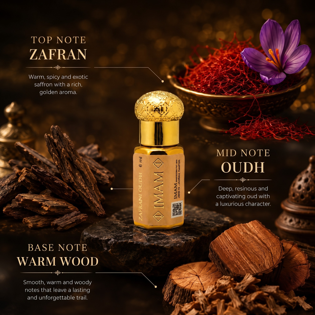 Zafrani Oudh Attar 6ML for Men & Women