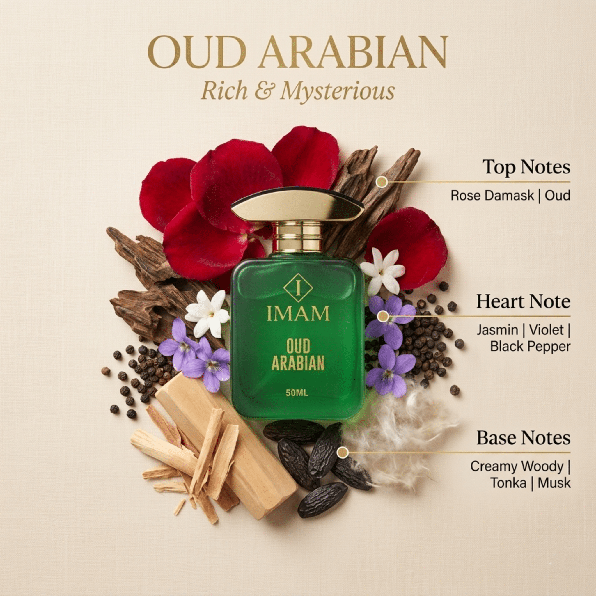 Oudh Arabian Perfume (50 ml) Secondary image
